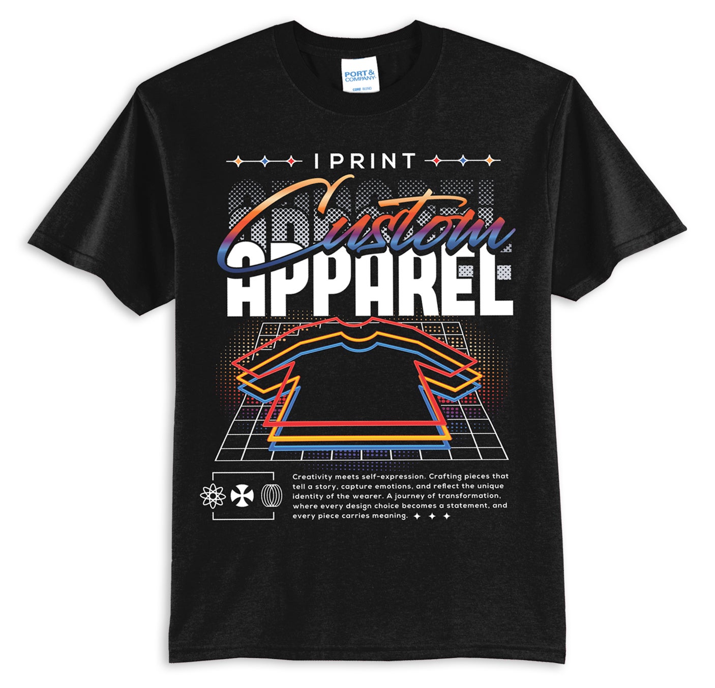 custom t-shirt in marketing kit