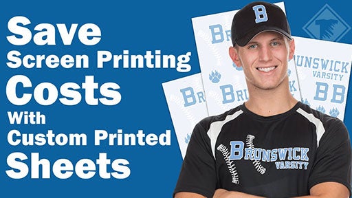 save screen printing costs with custom printed sheets