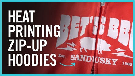 heat printing zip-up hoodies