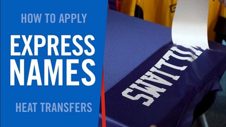 how to apply Express Names screen printed transfers