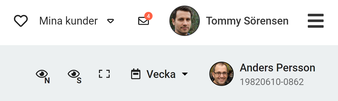 Knappar anpassning av schemavyer