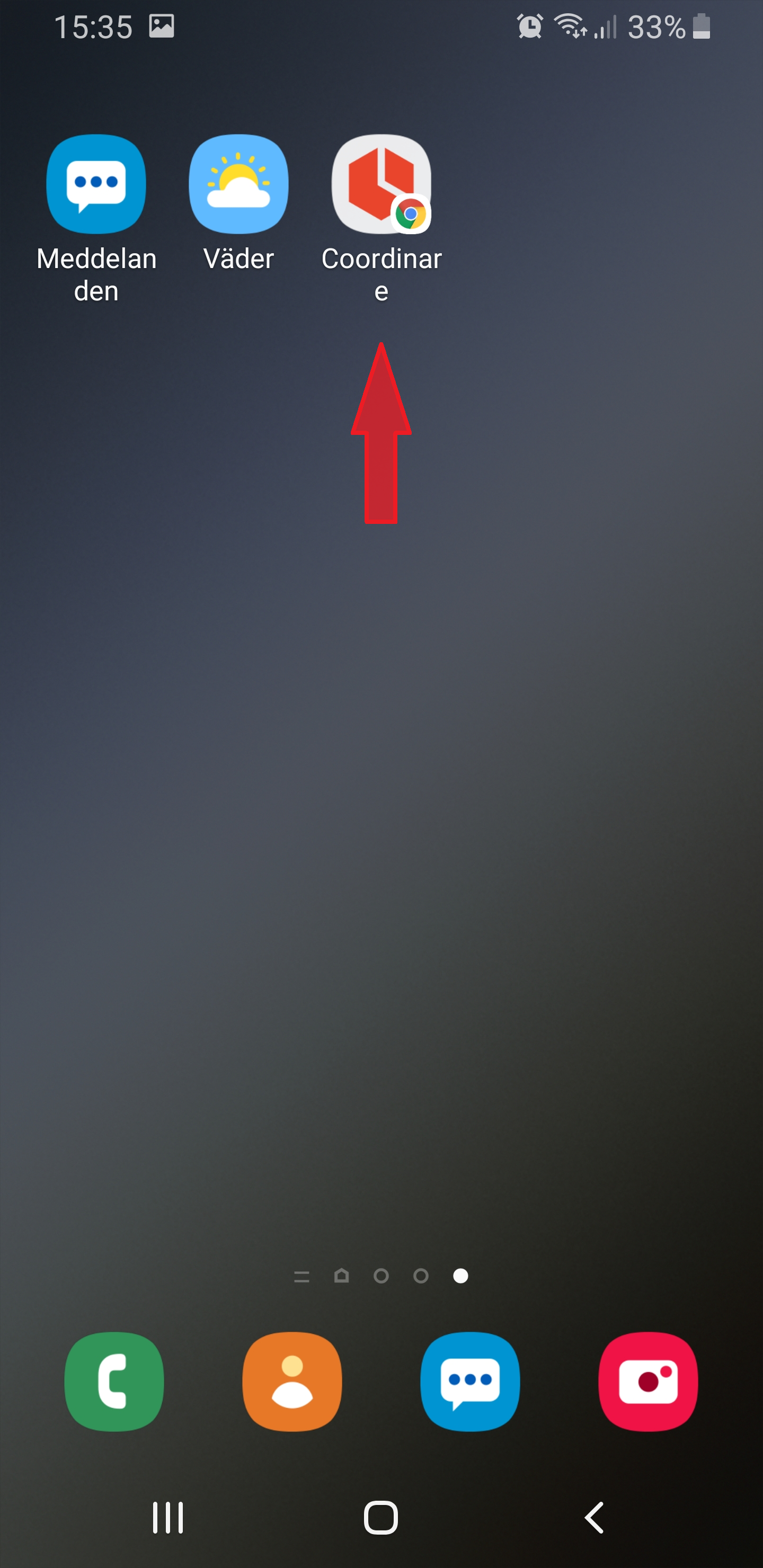 Fästa på hemskärmen - Steg 4