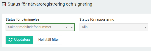 Filter för saknat personnummer