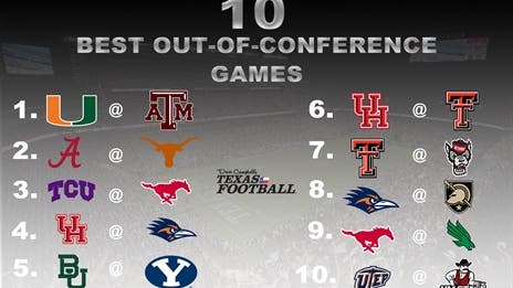 Ranking the 10 best out-of-conference games involving Texas programs