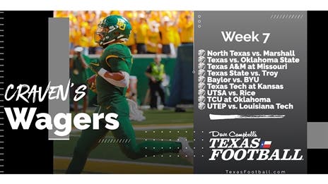 Craven's Wagers: Lines, times, and TV options across Texas for Week 7