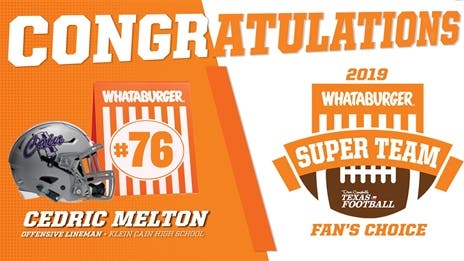 WATCH: Whataburger Super Team presentation with Klein Cain OT Cedric Melton