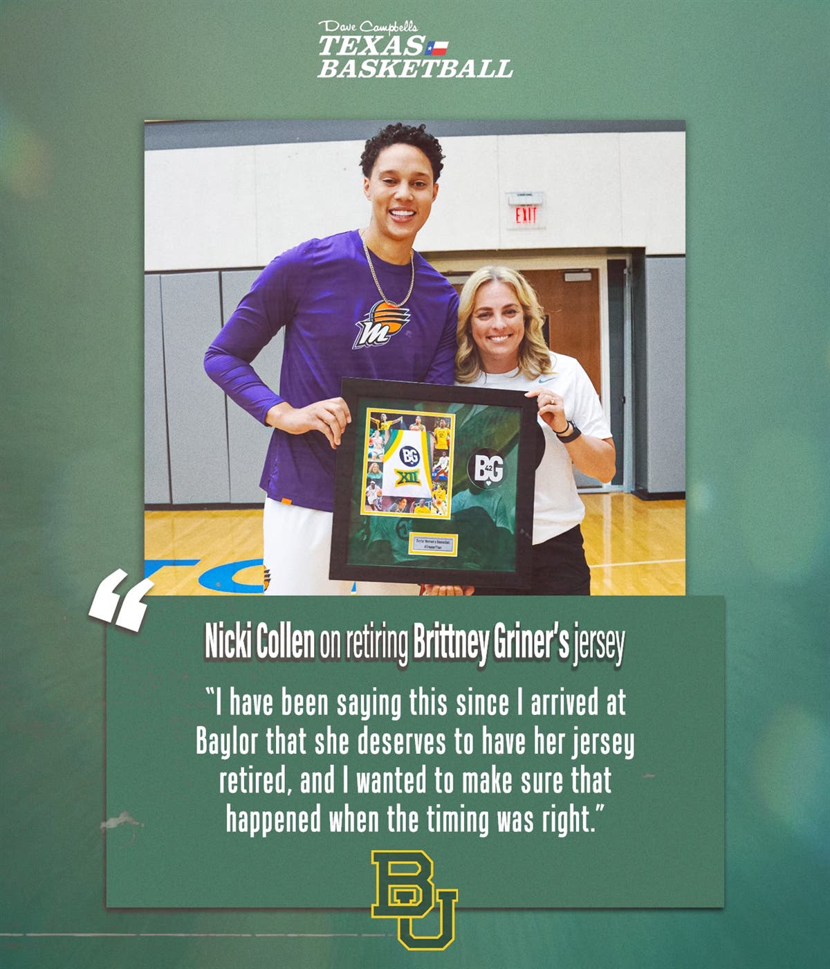 Baylor to retire Brittney Griner's No. 42 jersey