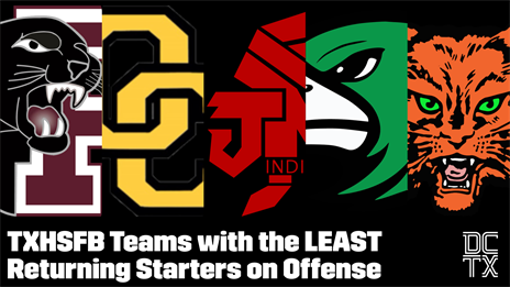 TXHSFB Teams with the LEAST Returning Offensive Starters (2026)