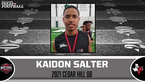 Recruiting Scoop: Cedar Hill 2021 QB Kaidon Salter