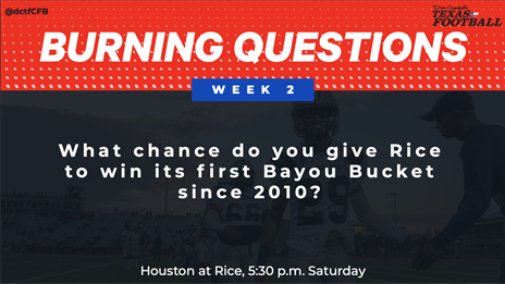College Football Burning Questions: Rice's chances of winning Bayou Bucket, more important game for SMU or UNT, letdown game for Tech?