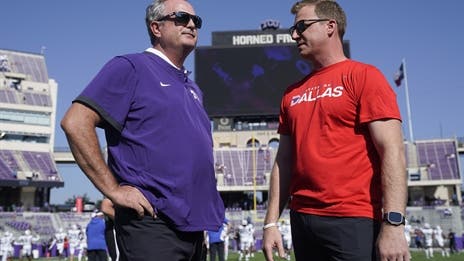 How does ESPN rank each FBS team in Texas in SP+?