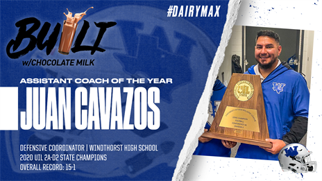 ANNOUNCEMENT: 2020 DairyMax Built by Chocolate Milk Assistant Coach of the Year