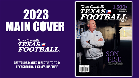 TCU Head Coach Sonny Dykes reacts to being on the cover of Dave Campbell's Texas Football