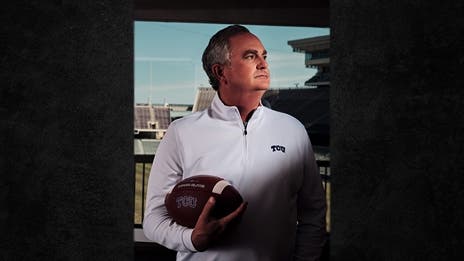 SON RISE — TCU's Sonny Dykes takes his place in the spotlight