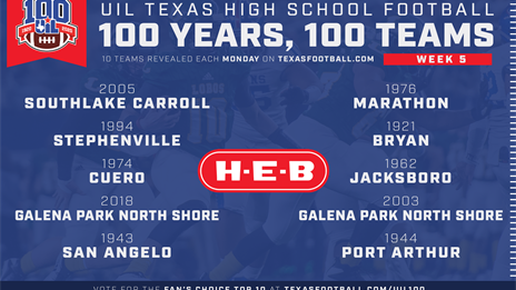 UIL 100: Week 5 Reveal of the Top 100 teams, players and rivalries!