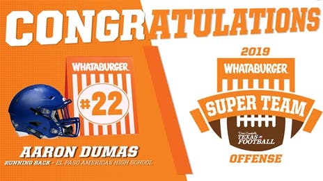 WATCH: Whataburger Super Team Presentation with El Paso Americas RB Aaron Dumas