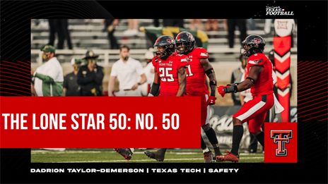The Lone Star 50: No. 50 Texas Tech safety Dadrion Taylor-Demerson holds key to 'Take 3' defense