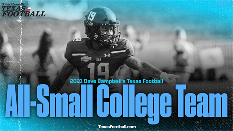 2021 DCTF All-Small College Team: Sam Houston, UMHB, SFA, Trinity, UIW, and Angelo State have multiple selections