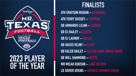 Top 10 Finalists Announced for 2023 Mr. Texas Football