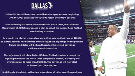Dallas ISD approves pay increase for football head coaches