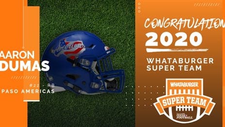 Whataburger Super Team: El Paso Americas RB Aaron Dumas