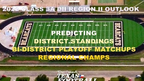 Stepp's 2022 Class 3A Division II Region II Outlook: Projecting district finishes, bi-district matchups and regional champs!
