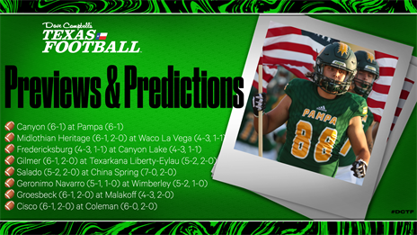 Small School Mega Preview: Salado vs. China Spring, Geronimo Navarro at Wimberley, Canyon at Pampa and more!