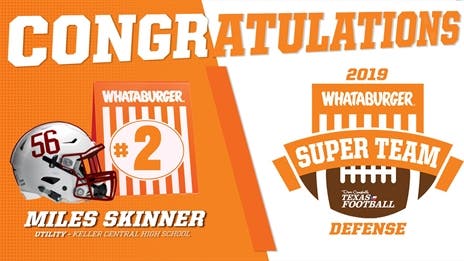 WATCH: Whataburger Super Team Presentation with Keller Central's Miles Skinner