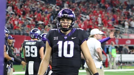 TCU quarterback Michael Collins leaves with apparent lower-body injury