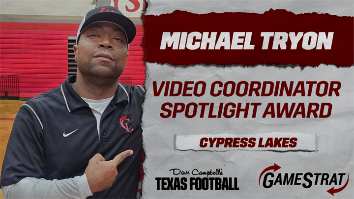 Congratulations to Cy Lakes' Michael Tryon on winning the Video Coordinator Spotlight Award presented by GameStrat!