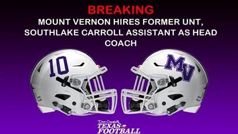 Mount Vernon Hires Former UNT, Southlake Carroll Assistant as Head Coach