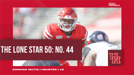 The Lone Star 50: No. 44 Houston LB Donavan Mutin patrols for the Cougars defense