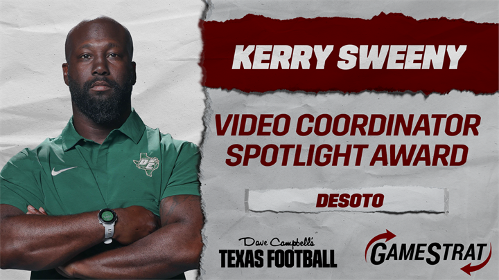 Congratulations to DeSoto's Kerry Sweeny on winning the Video Coordinator Spotlight Award presented by GameStrat!