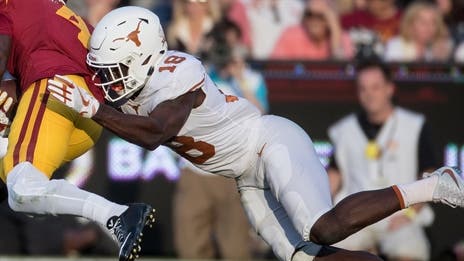 Texas DB Davante Davis misses second half out of season opener with neck injury