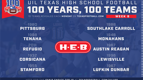 VOTE: UIL 100 - Week 8 Reveal of the Top 100 teams, players and rivalries!