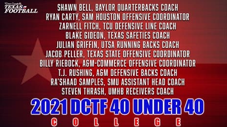 DCTF announces annual 40 Under 40 coaching honorees