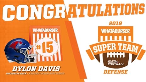 WATCH: Whataburger Super Team Presentation with Abilene Cooper DB Dylon Davis