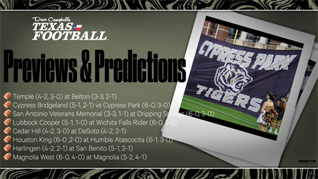 Big School Mega Preview: Temple at Belton, Bridgeland vs. Cy Park, Lubbock-Cooper vs. Rider and more!
