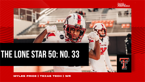 The Lone Star 50: No. 33 Myles Price ready to light up secondaries in new Texas Tech offense