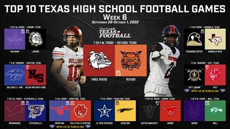 DCTF's Top 10 Texas High School Football Games of the Week: Week 6
