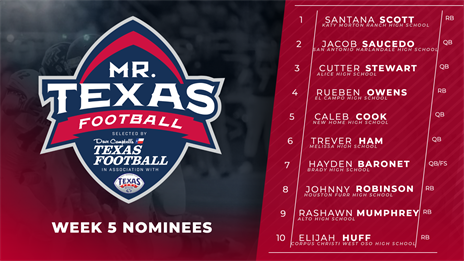 2022 Mr. Texas Football Player of the Week Nominations: Week 5
