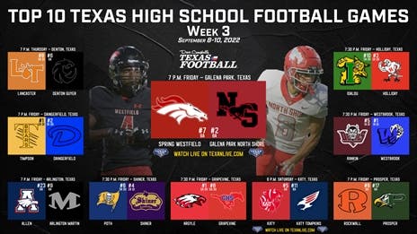 DCTF's Top 10 TXHSFB Games of the Week: Week 3