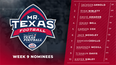 2022 Mr. Texas Football Player of the Week Nominations: Week 9