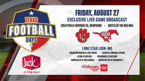 Bally Sports Southwest Announces 2021 Fifth Annual Texas Football Days presented by Jack in the Box
