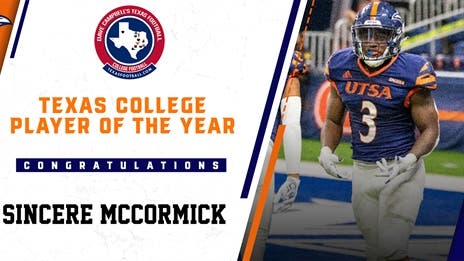 Texas College Player of the Year: UTSA running back Sincere McCormick