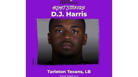 DCTF Helmet Stickers: Tarleton's Harris, SHSU's Adeyi, Trinity Valley's Ward