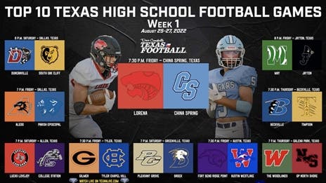 DCTF's Top 10 TXHSFB Games of the Week: Week 1
