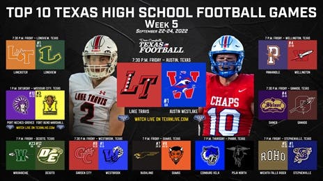 Top 10 TXHSFB Games of the Week: Week 5