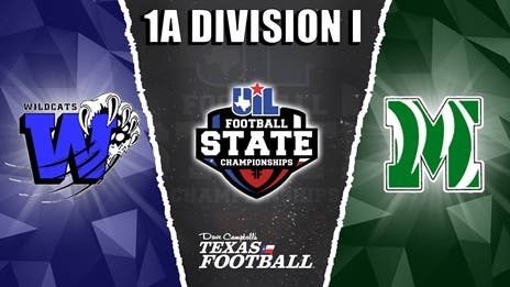 1A Division I UIL Football State Championship Preview: Westbrook ( 10-4) vs. May (14-0)
