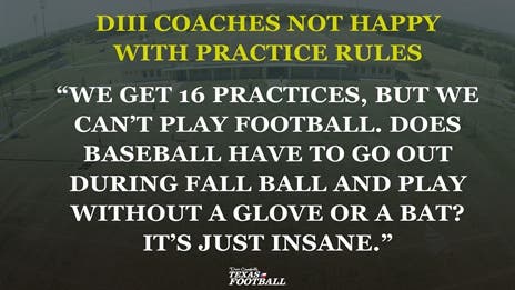 Why does DIII football have different practice rules?